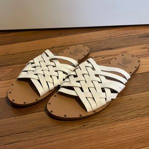 White and Tan beast fashion sandals